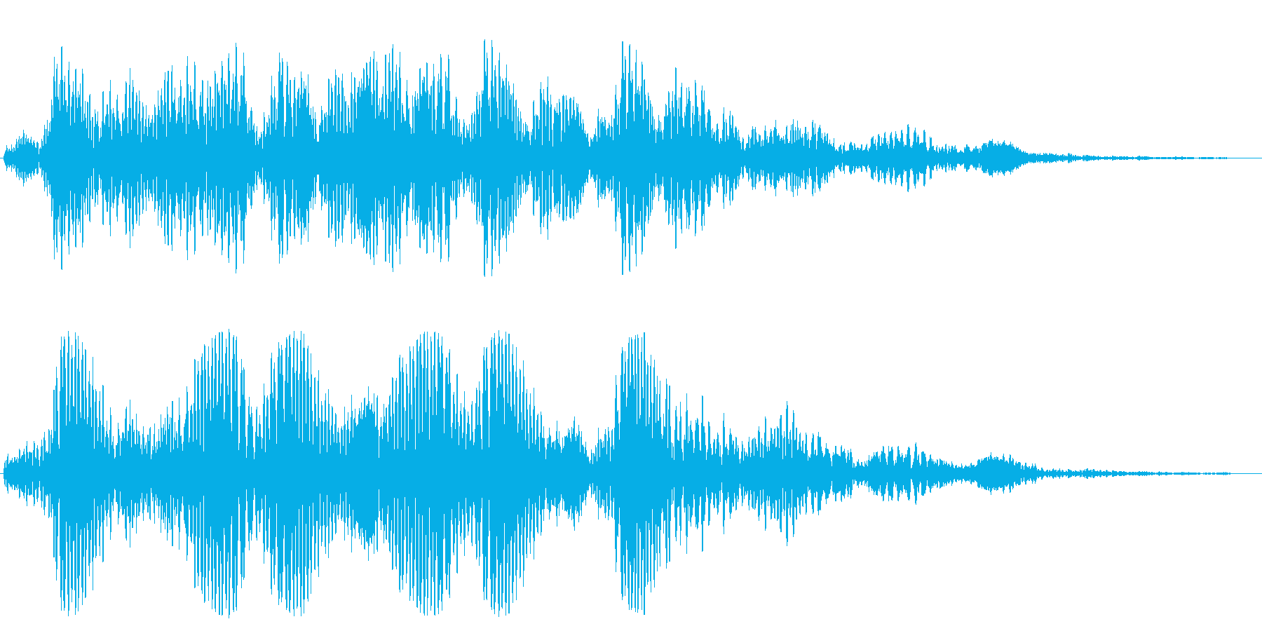 ホワ〜、フォンッ、っという笛のような音の再生済みの波形