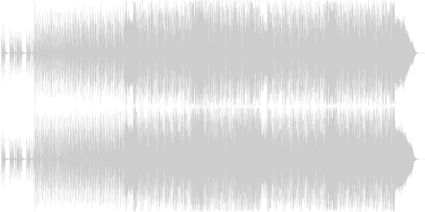 弾むような金属的な音の連続の未再生の波形