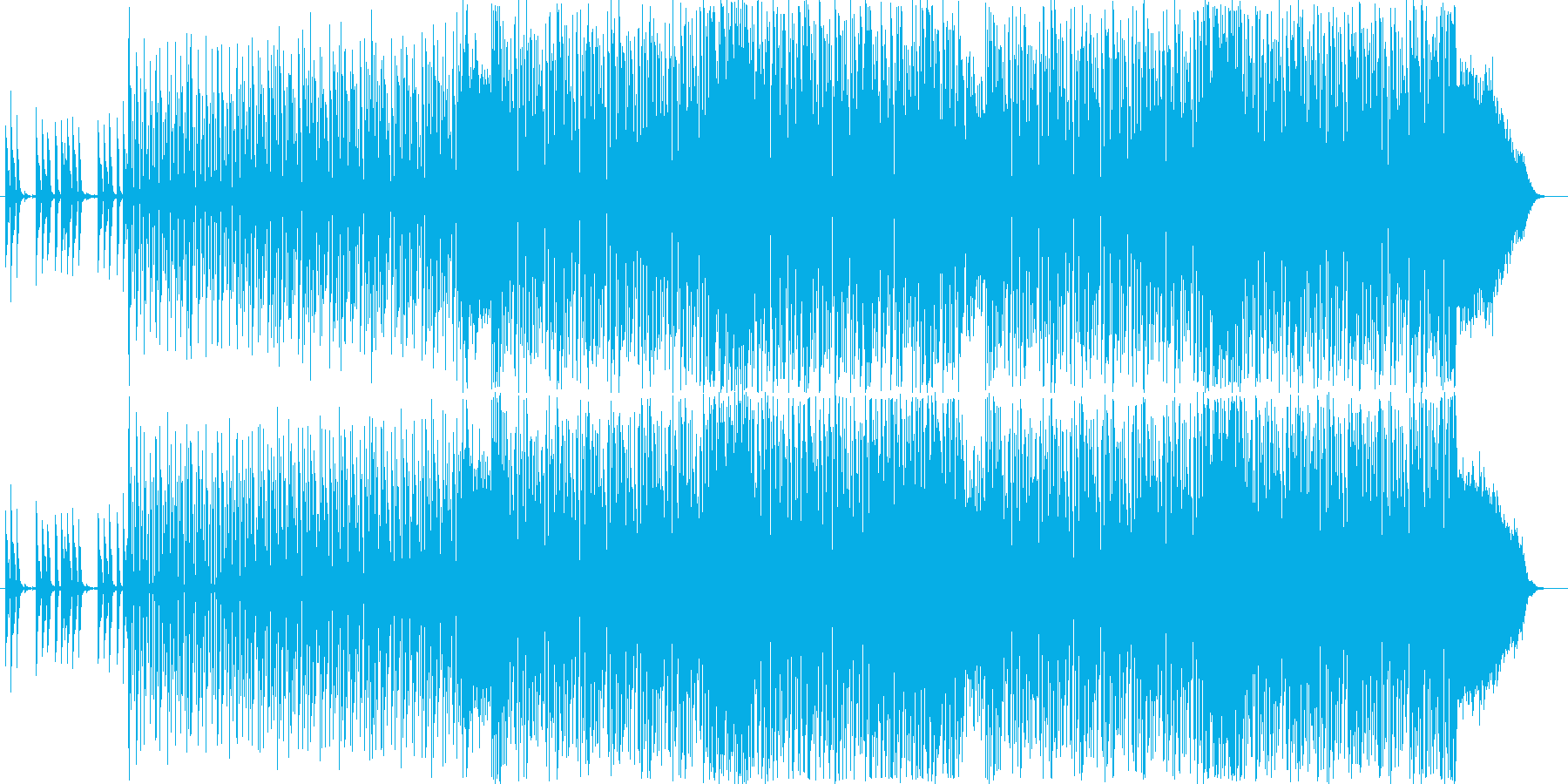 弾むような金属的な音の連続の再生済みの波形