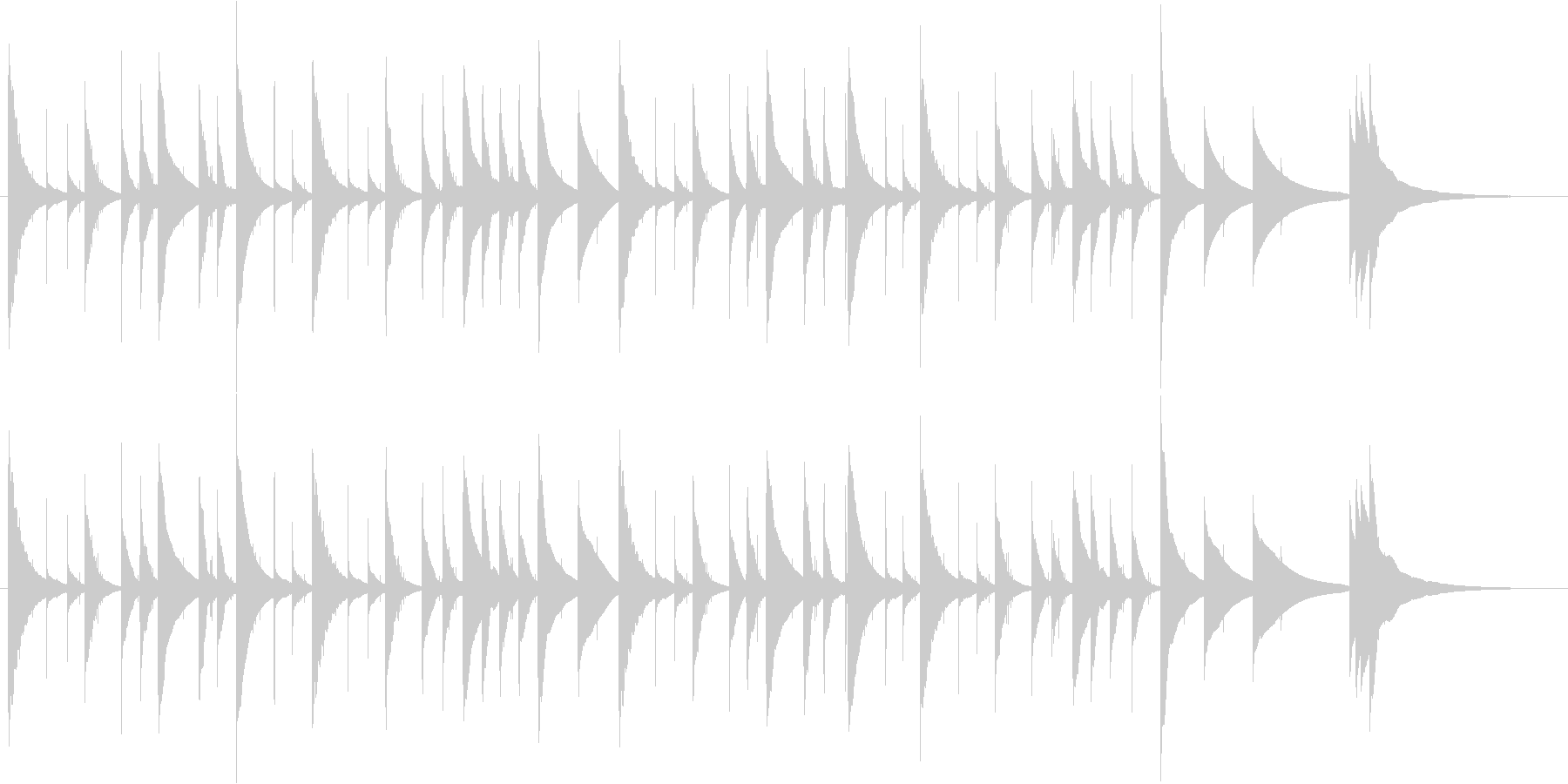 かなりゆっくりなオルゴール曲ですの未再生の波形