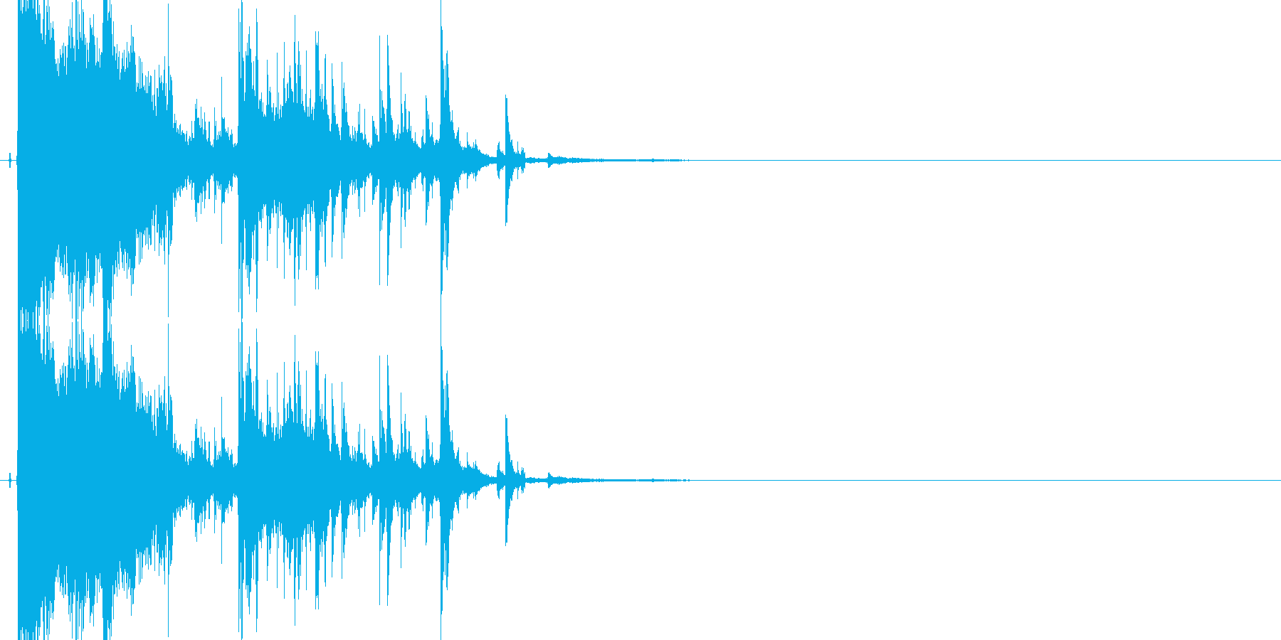 ガラスやグラスが勢いよく割れる効果音05の再生済みの波形