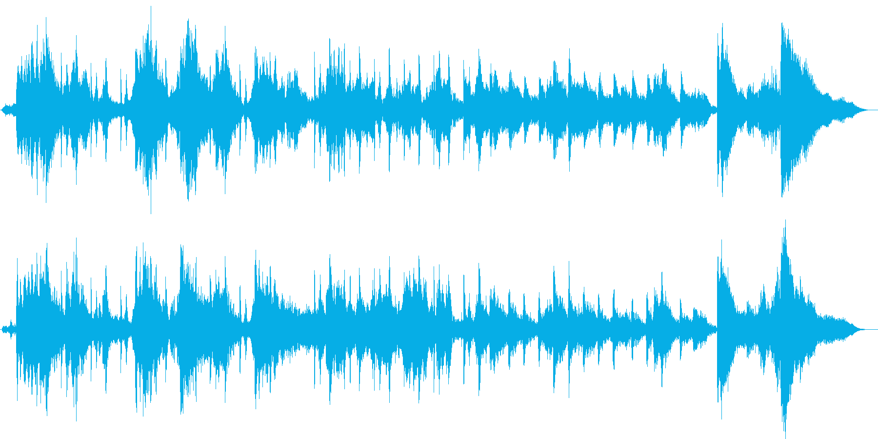 恐怖を煽るホラー楽曲の再生済みの波形