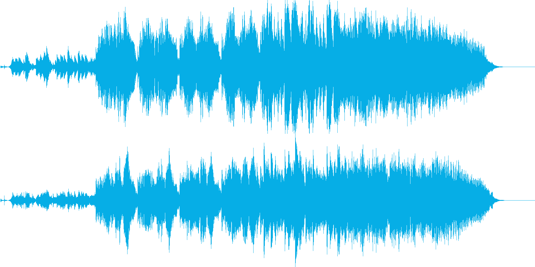 南の島の神秘的な滝のヒーリング曲の再生済みの波形