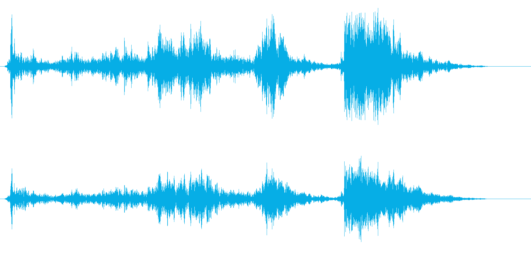 チャラチャラチャンとビンの蓋を開ける音の再生済みの波形