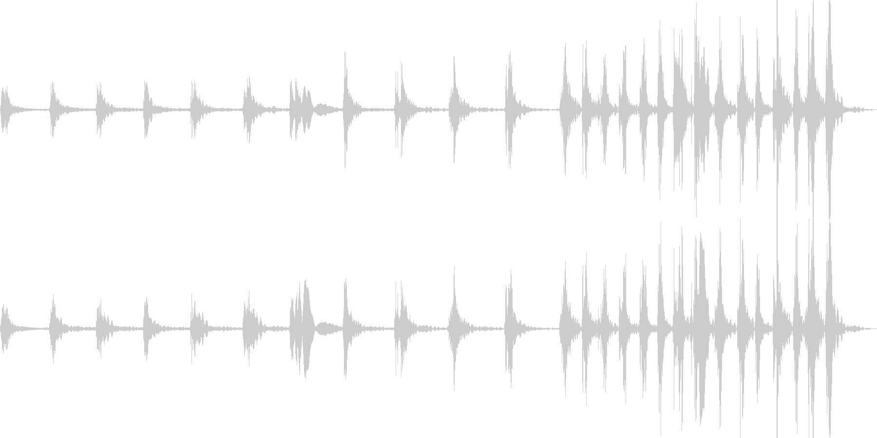 ひたひたと何かが近づく足音の未再生の波形