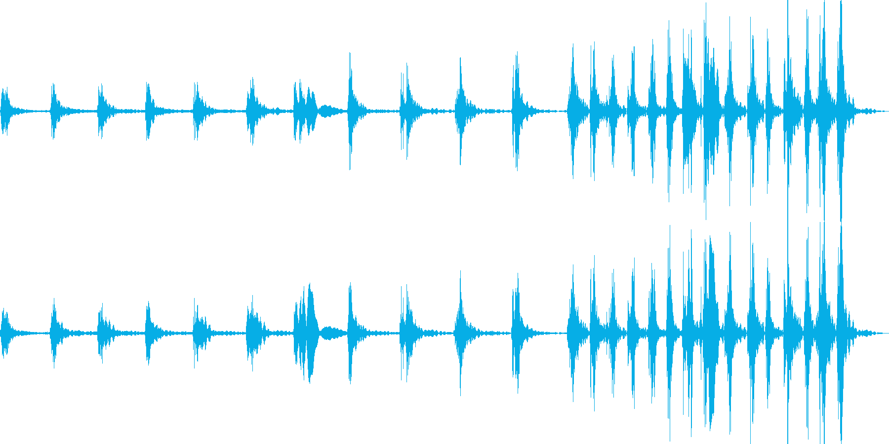 ひたひたと何かが近づく足音の再生済みの波形