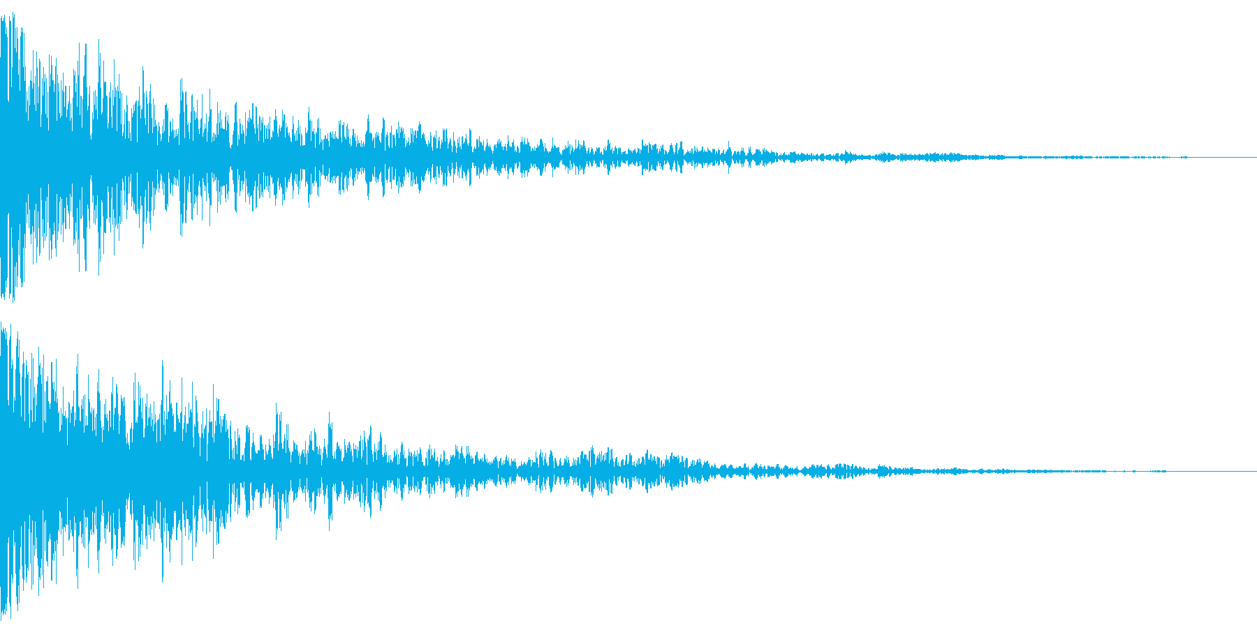 ドーン:金属の音が入っているインパクト音の再生済みの波形