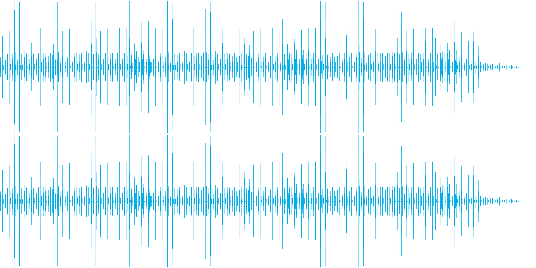 昔のパソコン音源を使ったリズムループの再生済みの波形