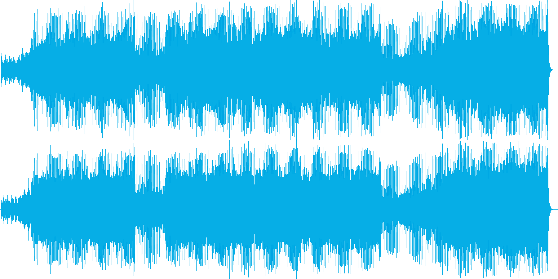 近未来的なアップテンポの曲の再生済みの波形