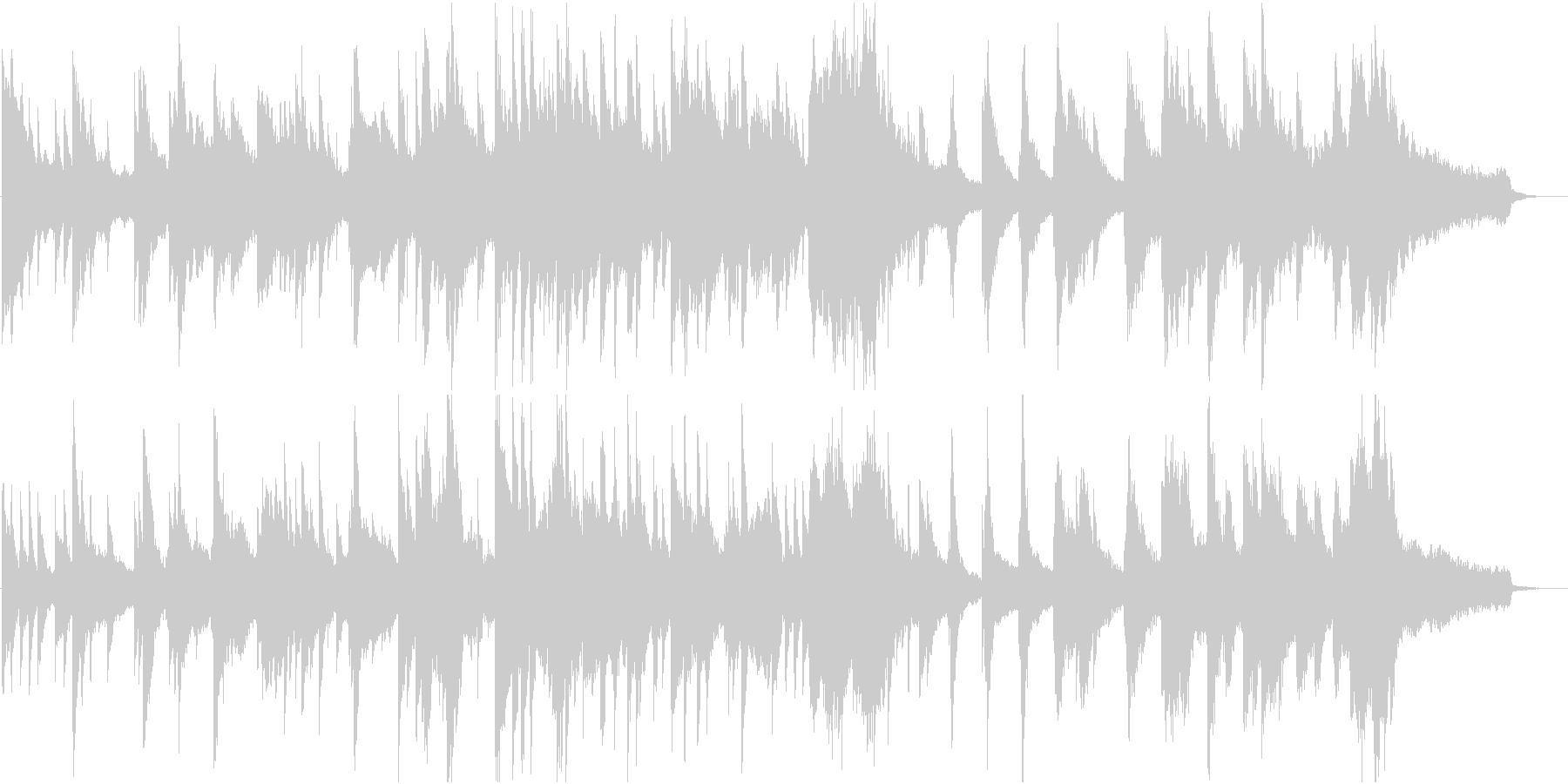 夜の光のような静かなピアノ楽曲の未再生の波形