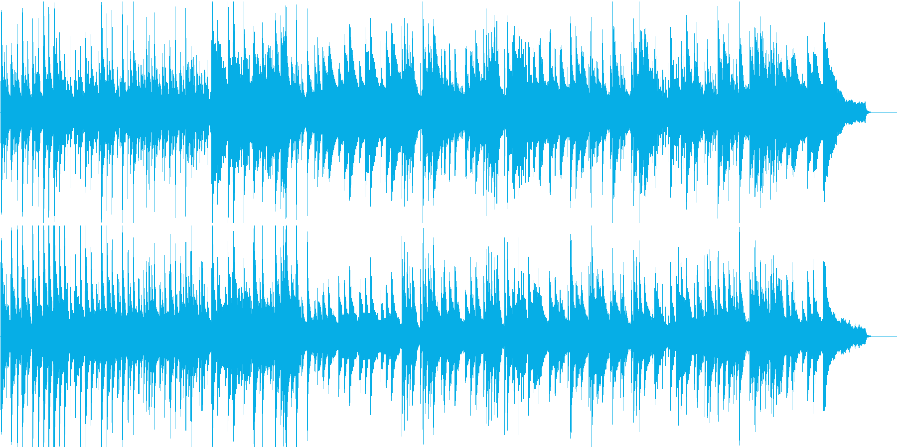 ピアノ楽曲。さびれた宮殿の時計のイメージの再生済みの波形