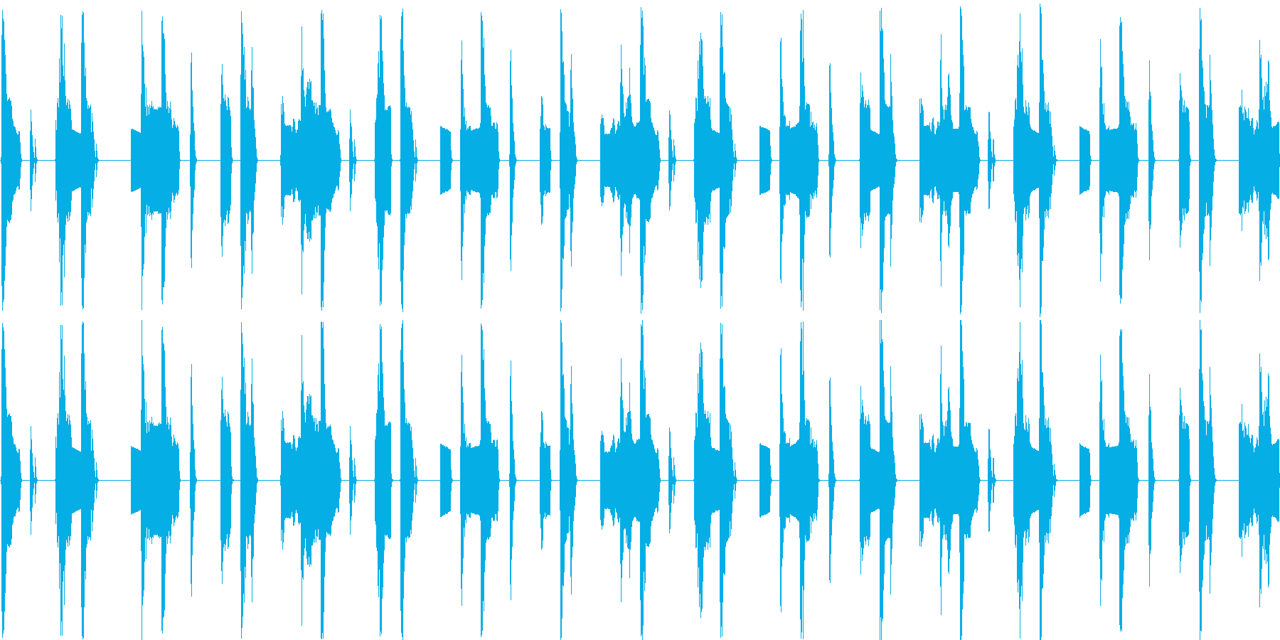 ドラムンベースを基本にした楽曲です。の再生済みの波形