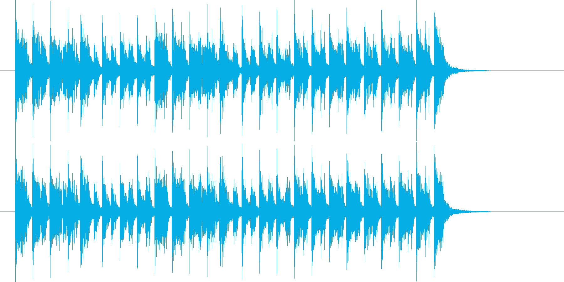 リズミカルで期待感のある短めの楽曲の再生済みの波形