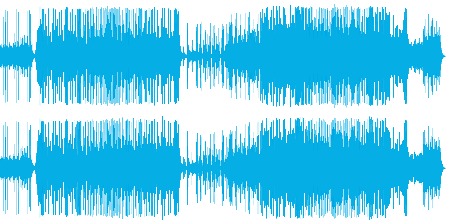 冒険、旅に出るテーマのドラマチックな曲の再生済みの波形